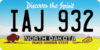 ND license plate IAJ932
