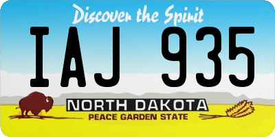 ND license plate IAJ935