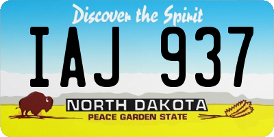 ND license plate IAJ937