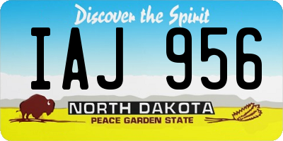ND license plate IAJ956