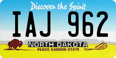 ND license plate IAJ962