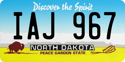ND license plate IAJ967