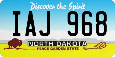 ND license plate IAJ968
