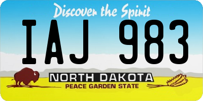 ND license plate IAJ983