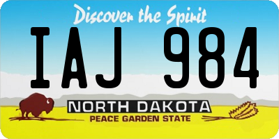 ND license plate IAJ984