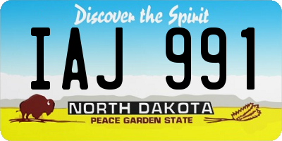 ND license plate IAJ991