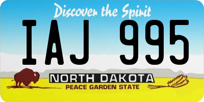 ND license plate IAJ995