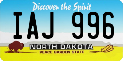 ND license plate IAJ996