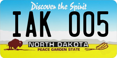 ND license plate IAK005