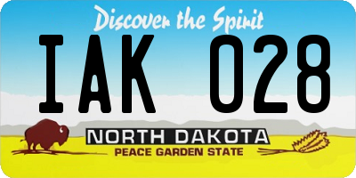 ND license plate IAK028