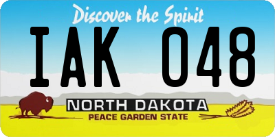 ND license plate IAK048