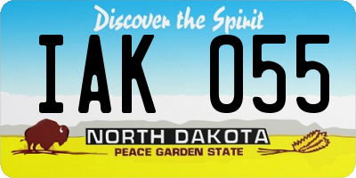 ND license plate IAK055
