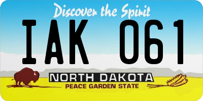 ND license plate IAK061