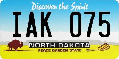ND license plate IAK075