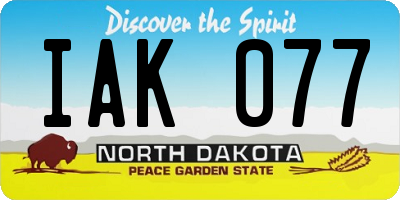 ND license plate IAK077