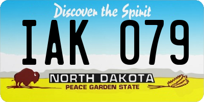 ND license plate IAK079