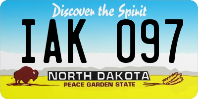 ND license plate IAK097