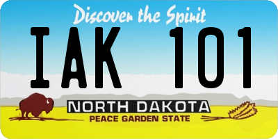 ND license plate IAK101