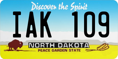 ND license plate IAK109