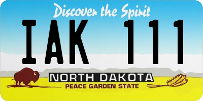 ND license plate IAK111