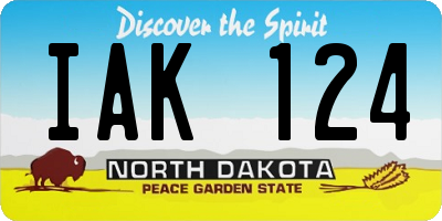 ND license plate IAK124