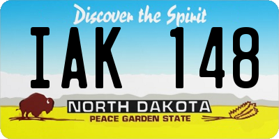 ND license plate IAK148