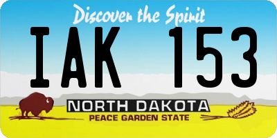 ND license plate IAK153