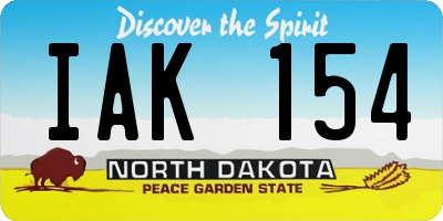 ND license plate IAK154