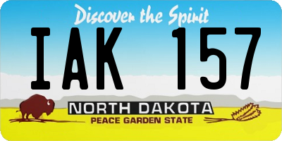 ND license plate IAK157
