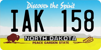 ND license plate IAK158