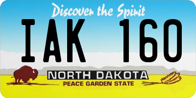 ND license plate IAK160