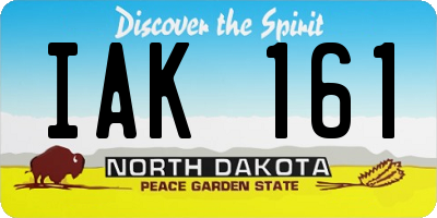 ND license plate IAK161