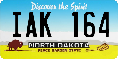 ND license plate IAK164