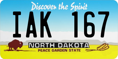 ND license plate IAK167