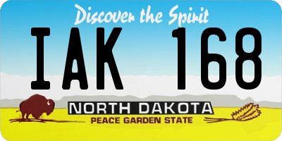 ND license plate IAK168
