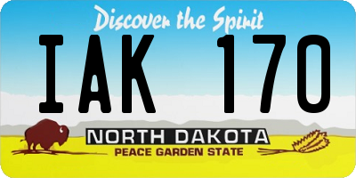 ND license plate IAK170