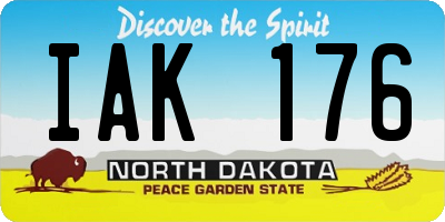 ND license plate IAK176
