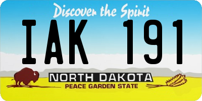 ND license plate IAK191