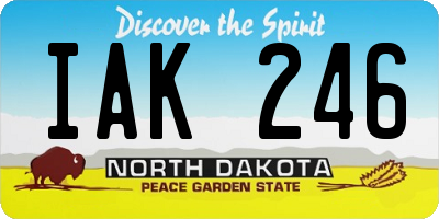ND license plate IAK246