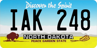 ND license plate IAK248