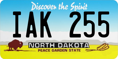 ND license plate IAK255