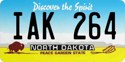 ND license plate IAK264