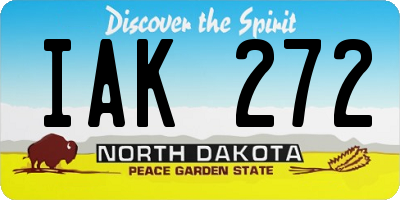 ND license plate IAK272