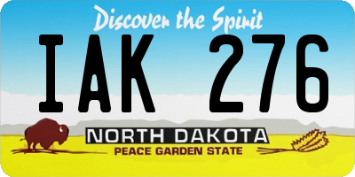 ND license plate IAK276