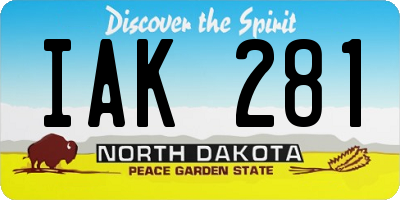 ND license plate IAK281