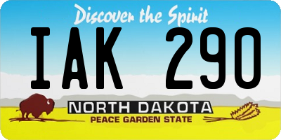 ND license plate IAK290