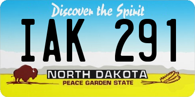 ND license plate IAK291