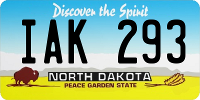 ND license plate IAK293