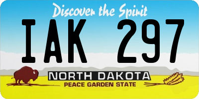 ND license plate IAK297