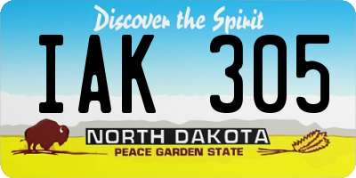 ND license plate IAK305